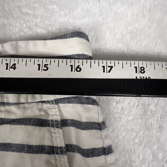 Tommy Hilfiger Shorts Womens 8 White Stripe Flat Front Pockets Linen Blend - Picture 9 of 12
